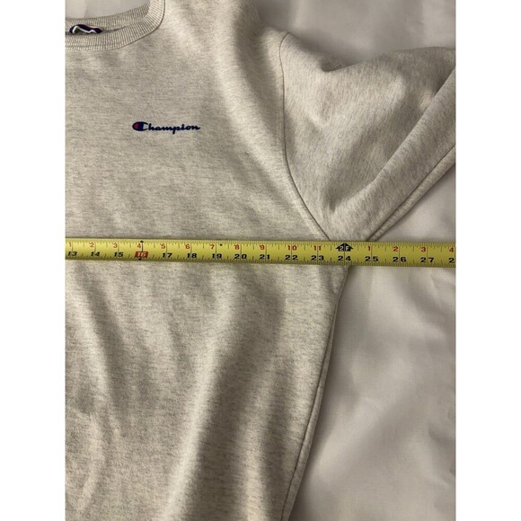 CHAMPION Powerblend Crewneck Sweatshirt Men Large Heather Gray Classic Logo - Picture 10 of 11